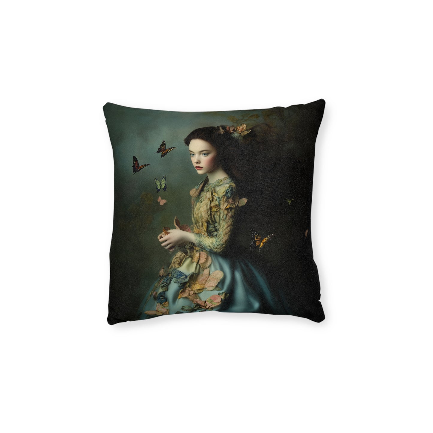 Butterfly Girl Square Pillow