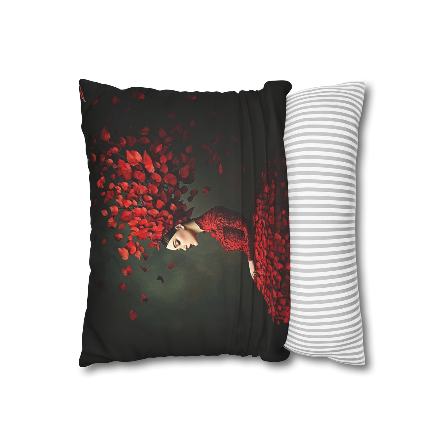 Square Pillowcase - Red Leaves Art Design