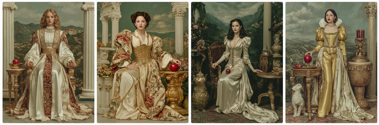60 Snow White Haute Couture Prompts inspired by art and photographers– Illustrated Editorial Collection