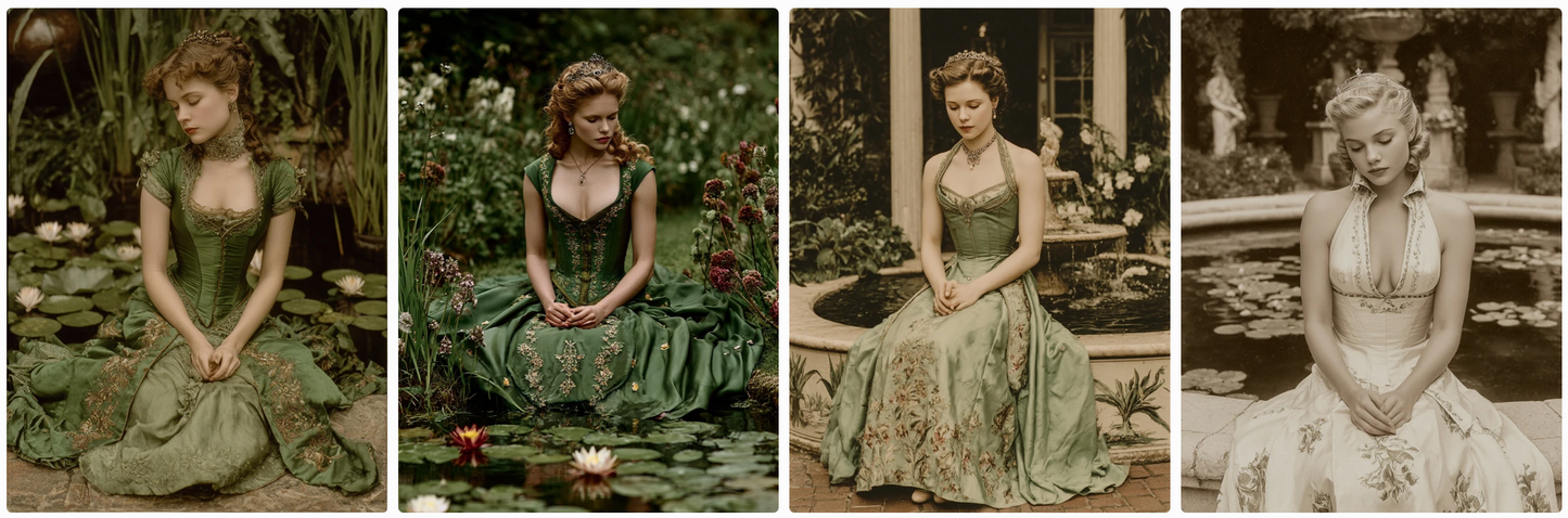 Fairy tales-Old Hollywood style! Sepia, B/W and technicolor- 60 prompts