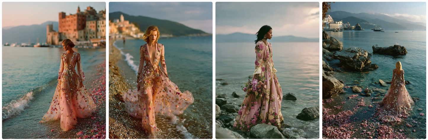 Couture Summer Dresses Inspired by European Artists — 30 MidJourney Prompts