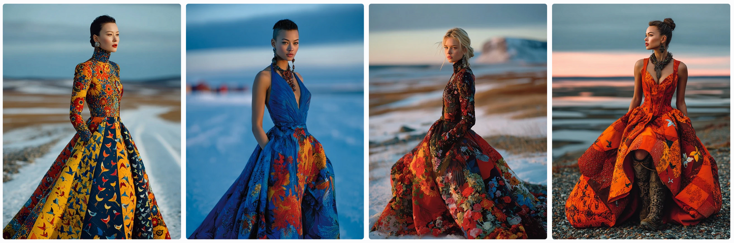 Couture Summer Dresses Inspired by North American Artists — 30 MidJourney Prompts