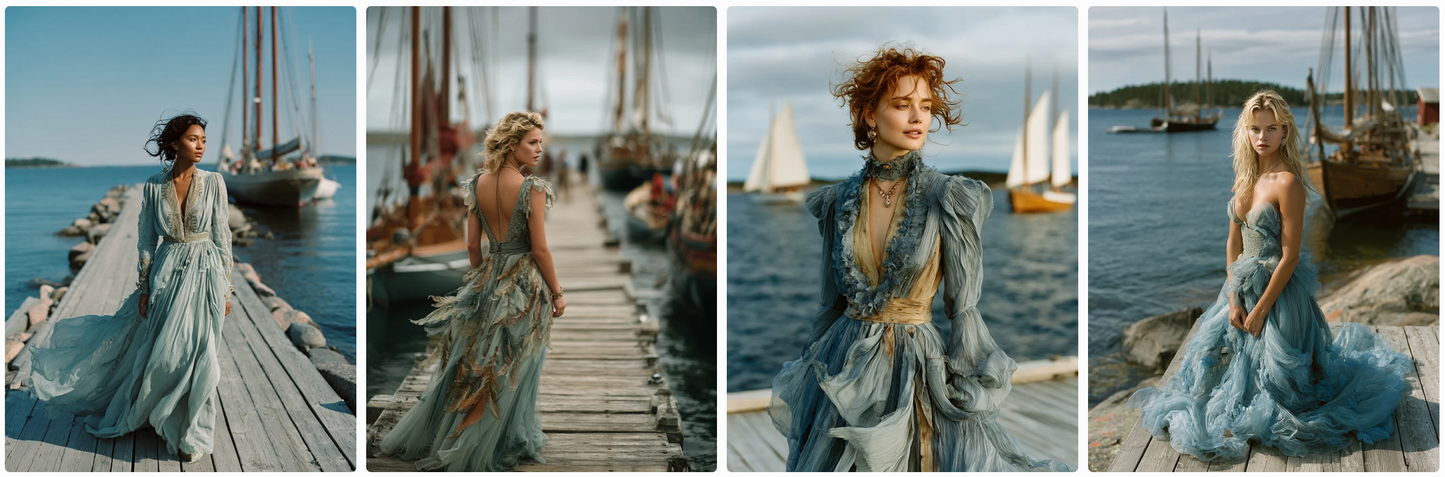 Couture Summer Dresses Inspired by Swedish and French Artists — 60 MidJourney Prompts