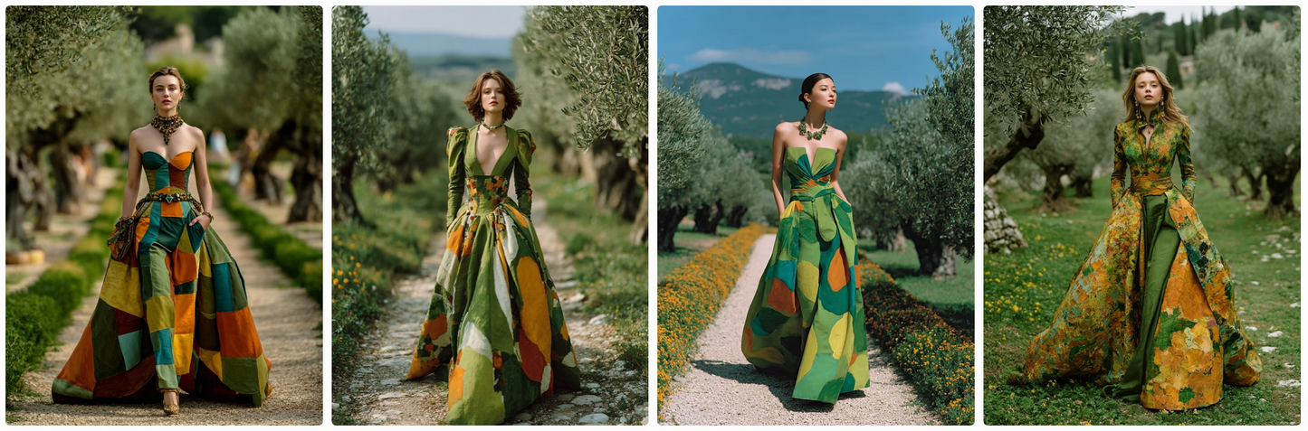 Couture Summer Dresses Inspired by Swedish and French Artists — 60 MidJourney Prompts