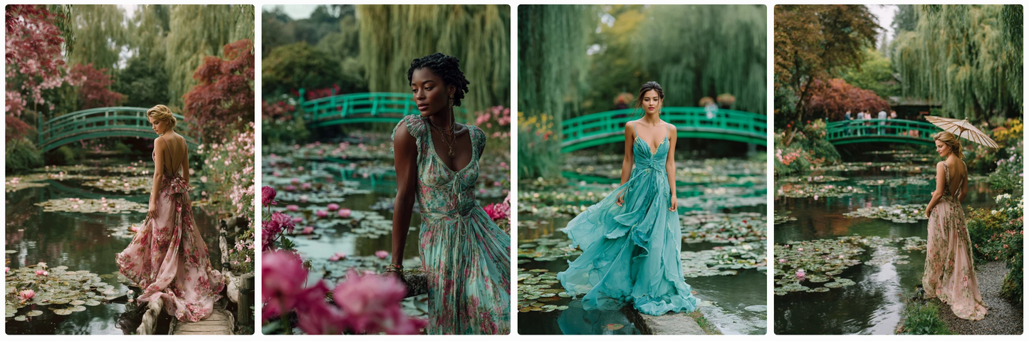 Couture Summer Dresses Inspired by Swedish and French Artists — 60 MidJourney Prompts