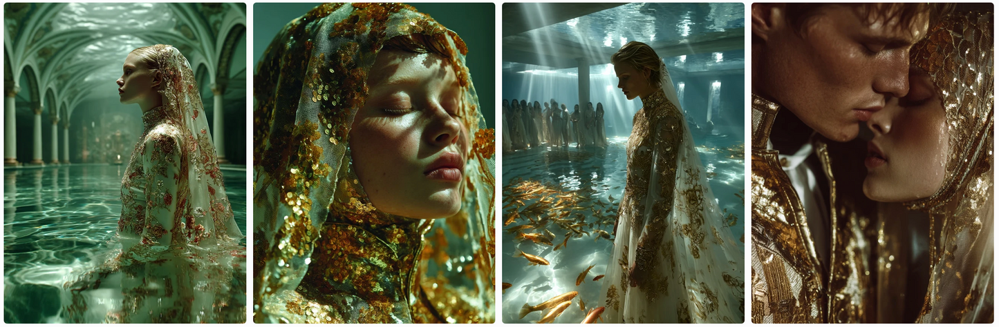 Couture Wedding Dresses and Veils Inspired by Klimt and Animals – 30 Couture Prompts