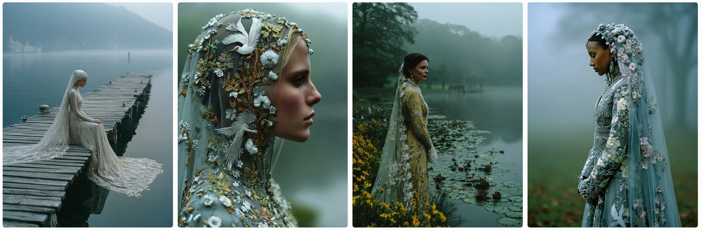 Couture Wedding Dresses and Veils Inspired by Klimt and Animals – 30 Couture Prompts