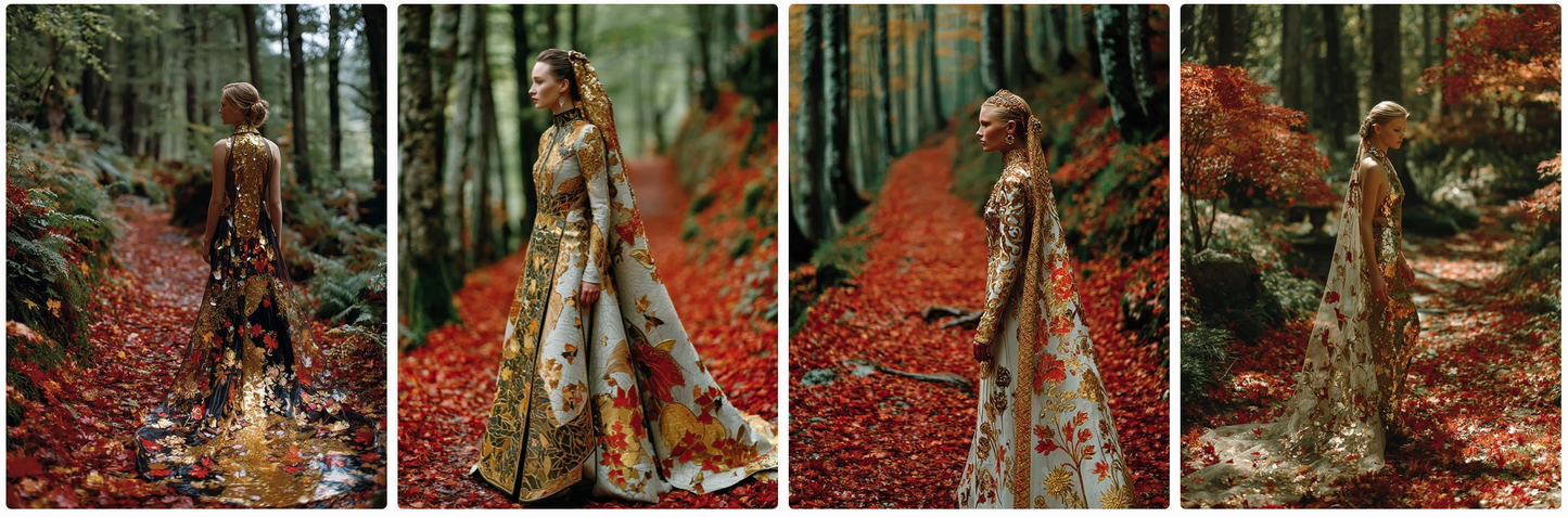 Couture Wedding Dresses and Veils Inspired by Klimt and Animals – 30 Couture Prompts