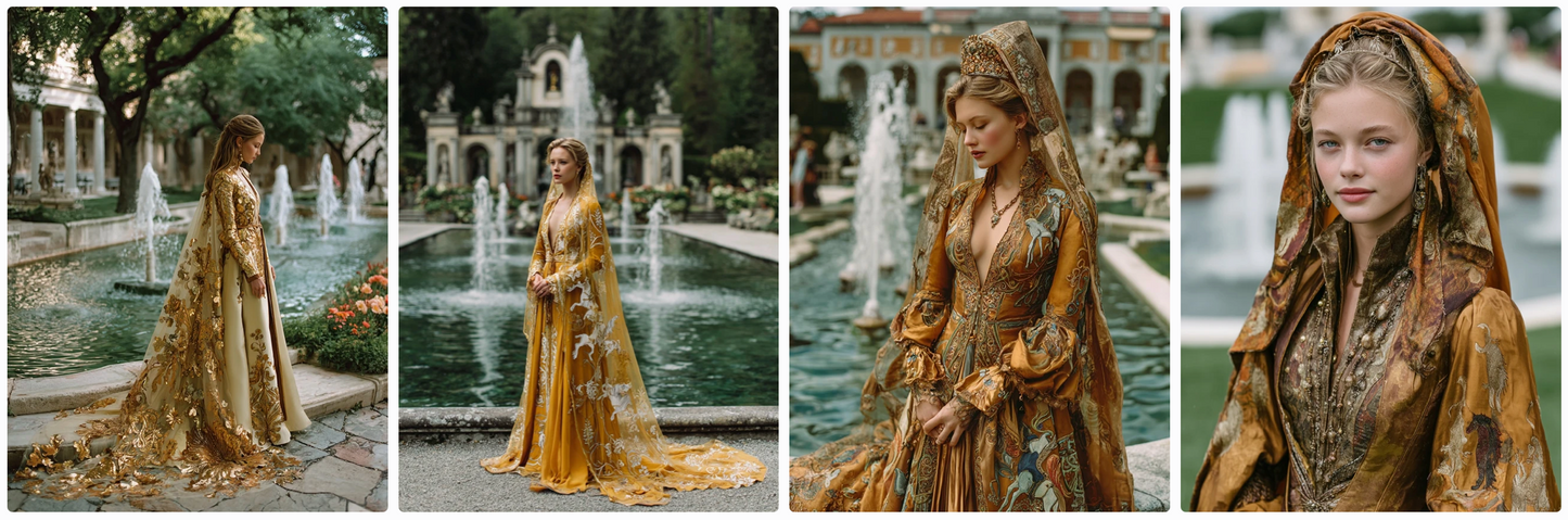 Couture Wedding Dresses and Veils Inspired by Klimt and Animals – 30 Couture Prompts