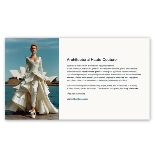 Couture x Architecture — 60 AI Fashion Prompts Inspired by Iconic Structures