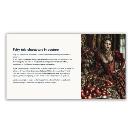 Fairy Tales Couture with 100 prompts — Prompt Collection