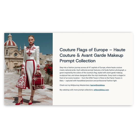 Fashion inspired by all the Flags of Europe – Couture & Prêt-à-Porter 47x2 prompts Bundle
