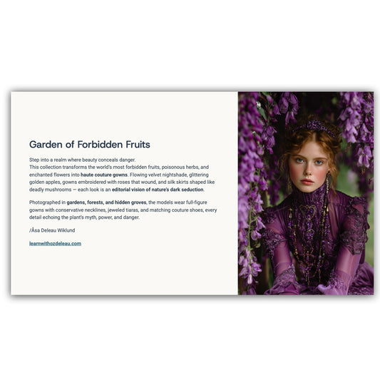 Garden of forbidden fruits and herbs- 60 haute couture prompts