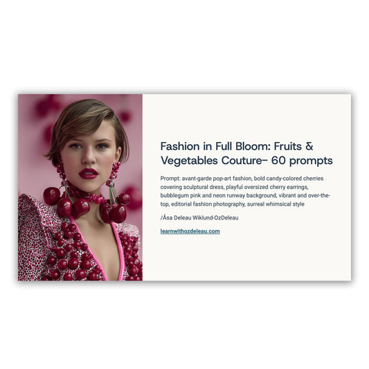 Fruit & Vegetables inspired Couture — 60 MidJourney Prompts