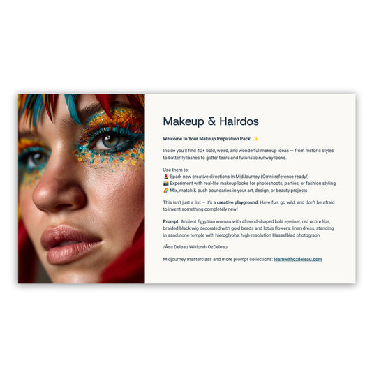Makeup & Hair — Through History, Modern & Avant-Garde (80+ Prompts)